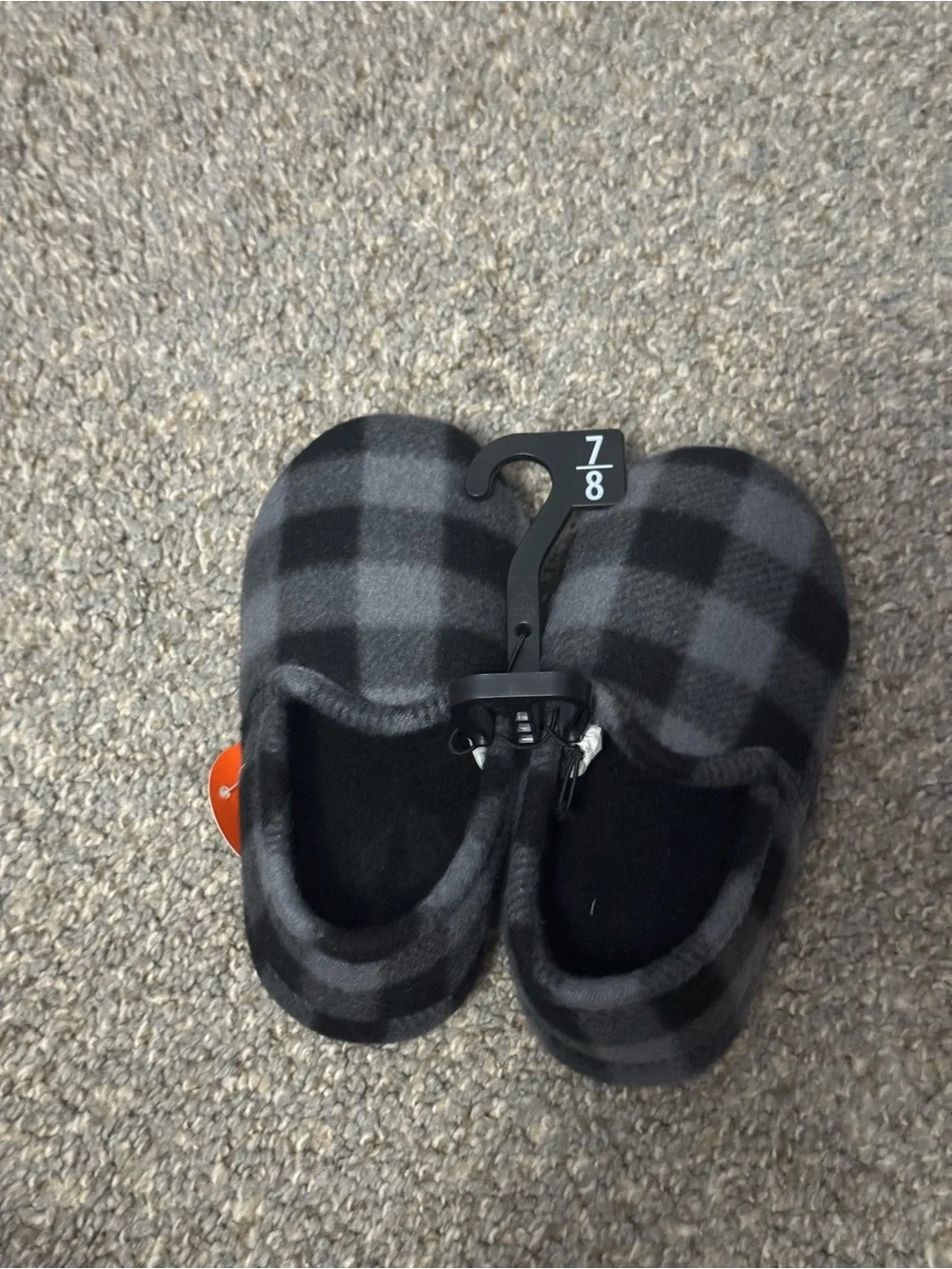 Toddler Slip-On Slippers - Black and Gray